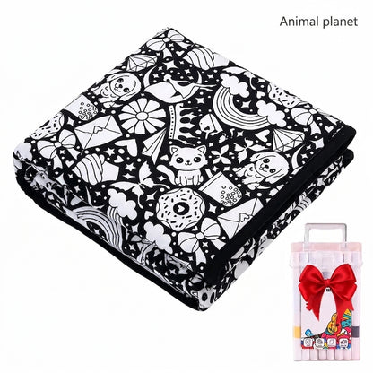 Fun Coloring Blanket - Free Markers